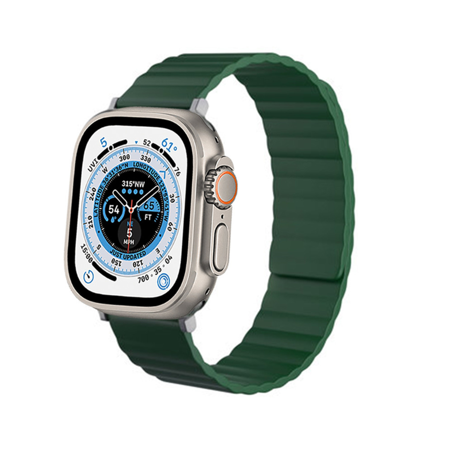 Apple Watch Ultra magnetisch siliconen bandje groen