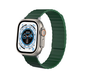 Strap-it® Apple Watch Ultra magnetisch siliconen bandje (groen)