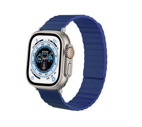 Strap-it® Apple Watch Ultra magnetisch siliconen bandje (blauw)