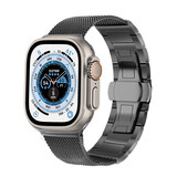 Strap-it® Apple Watch Ultra stalen Milanese band (zwart)