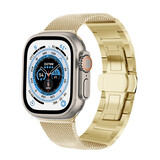 Strap-it® Apple Watch Ultra stalen Milanese band (goud)