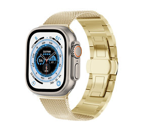 Strap-it® Apple Watch Ultra stalen Milanese band (goud)