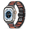 Strap-it® Strap-it Apple Watch Ultra stalen/houten bandje (zwart/bruin) Strap-it® Strap-it Apple Watch Ultra stalen/houten bandje (zwart/bruin)