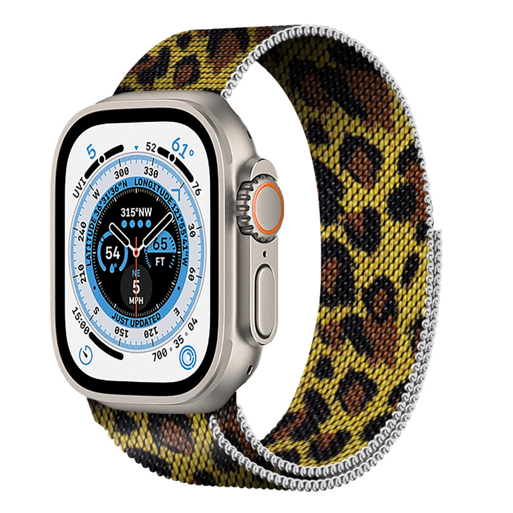 Strap-it® Strap-it Apple Watch Ultra Milanese band (luipaard print)
