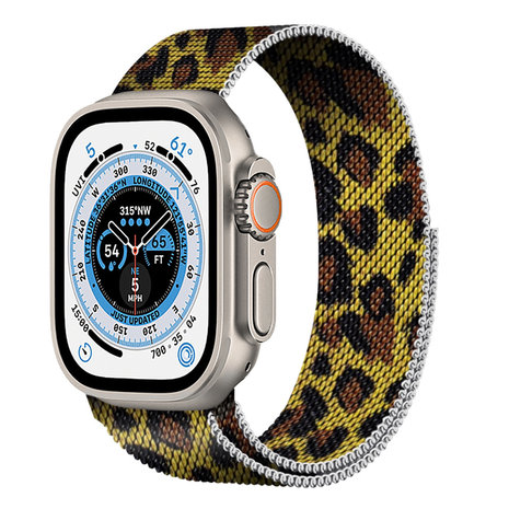 Strap-it® Strap-it Apple Watch Ultra Milanese band (luipaard print)