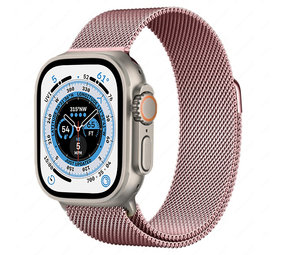 Strap-it® Apple Watch Ultra Milanese band (roze)
