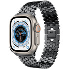 Strap-it® Strap-it Apple Watch Ultra stalen vis band (zwart)