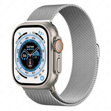 Strap-it® Apple Watch Ultra Milanese band (zilver) Strap-it® Apple Watch Ultra Milanese band (zilver)