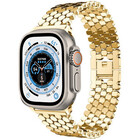Strap-it® Strap-it Apple Watch Ultra stalen vis band (goud)