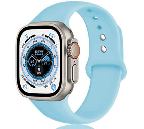 Strap-it® Apple Watch Ultra silicone band (aqua blauw)