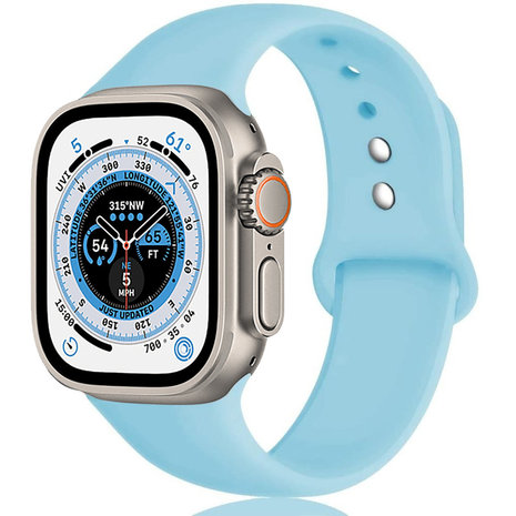 Strap-it® Strap-it Apple Watch Ultra silicone band (aqua blauw)