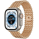 Strap-it® Strap-it Apple Watch Ultra stalen kralen band (rosé goud)
