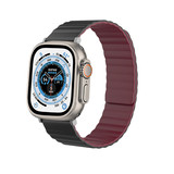 Strap-it® Apple Watch Ultra magnetisch siliconen bandje (zwart/rood)