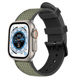 Strap-it® Apple Watch Ultra nylon hybrid bandje (groen)