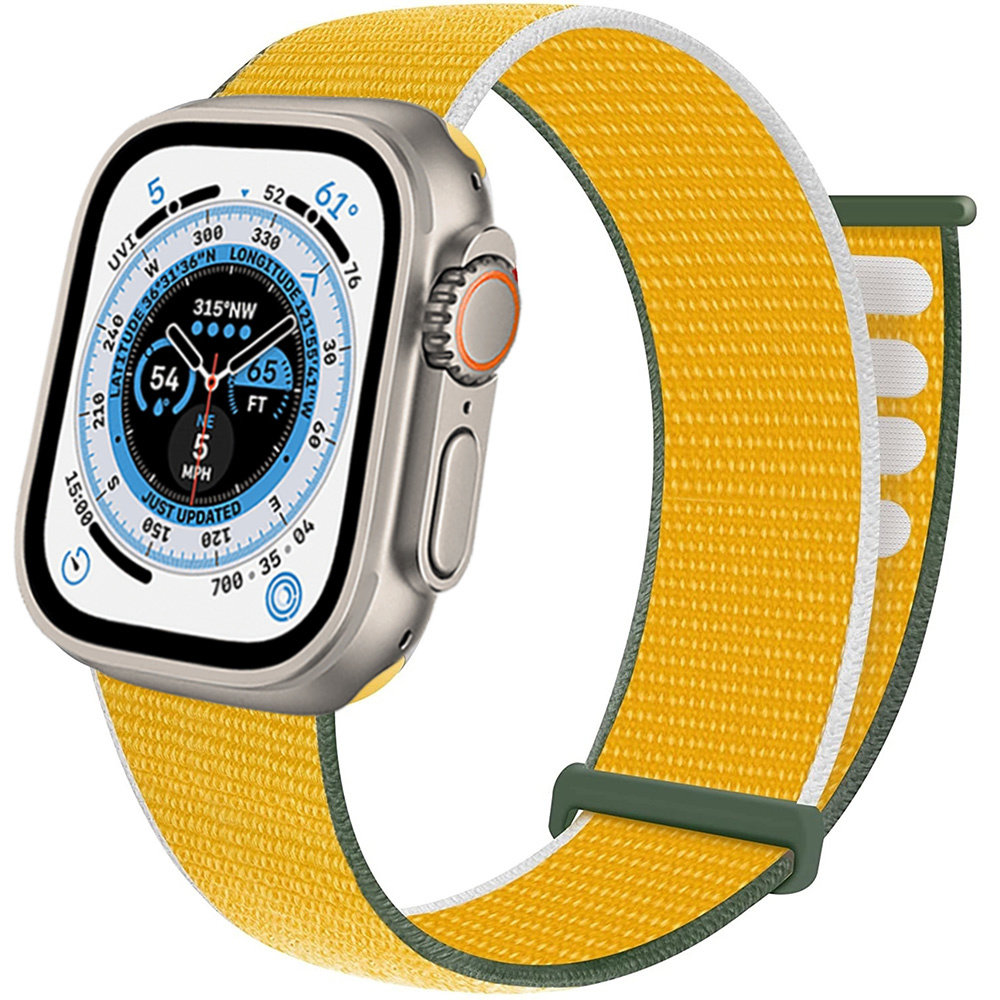 Strap-it® Strap-it Apple Watch Ultra nylon loop bandje (geel) Strap-it® Strap-it Apple Watch Ultra nylon loop bandje (geel)