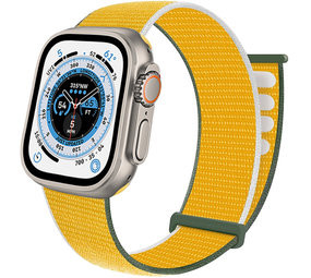 Strap-it® Apple Watch Ultra nylon loop bandje (geel) Strap-it® Apple Watch Ultra nylon loop bandje (geel)