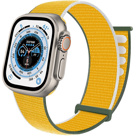 Strap-it® Strap-it Apple Watch Ultra nylon loop bandje (geel) Strap-it® Strap-it Apple Watch Ultra nylon loop bandje (geel)