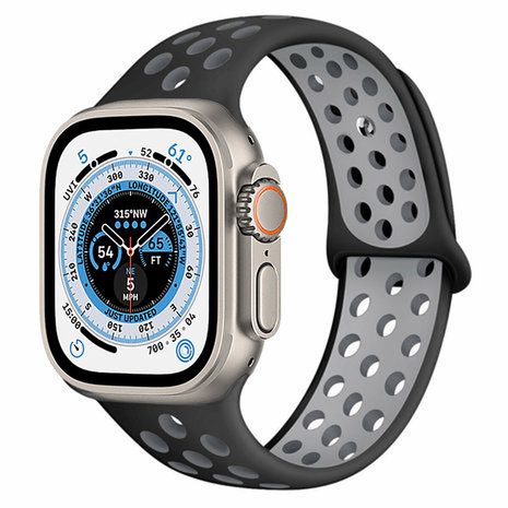 Apple Watch Ultra sport band zwart grijs Smartwatchbanden