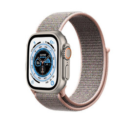 Strap-it® Apple Watch Ultra nylon bandje (pink sand)