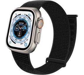 Strap-it® Apple Watch Ultra nylon loop bandje (zwart)