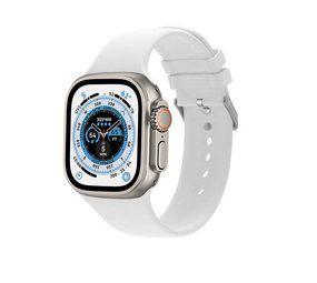 Strap-it® Apple Watch Ultra siliconen gesp bandje (wit)