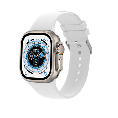 Strap-it® Strap-it Apple Watch Ultra siliconen gesp bandje (wit)