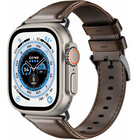 Strap-it® Strap-it Apple Watch Ultra leren band (donkerbruin)