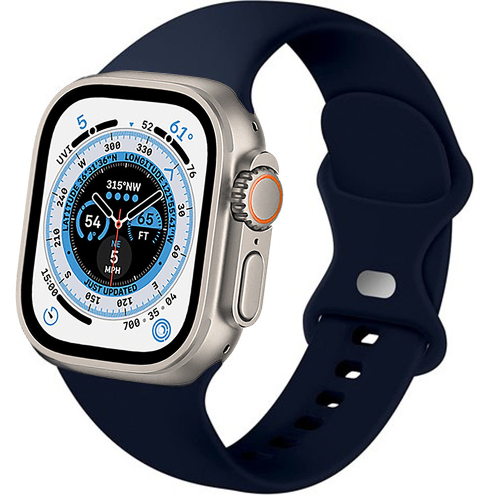 Strap-it® Strap-it Apple Watch Ultra siliconen bandje (donkerblauw)