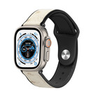 Strap-it® Strap-it Apple Watch Ultra leren hybrid bandje (zand wit)
