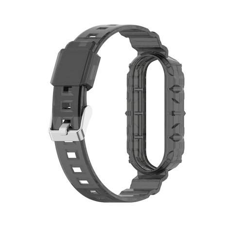 Strap-it® Strap-it Xiaomi Mi Band 5 clear TPU bandje (transparant-zwart)