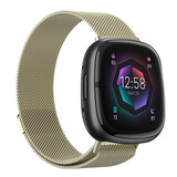 Strap-it® Fitbit Sense 2 Milanese band (licht goud)