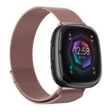 Strap-it® Fitbit Sense 2 Milanese band (roze)