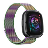 Strap-it® Fitbit Sense 2 Milanese band (regenboog)