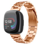 Strap-it® Fitbit Versa 4 stalen bandje (rosé goud)