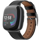 Strap-it® Strap-it Fitbit Versa 4 bandje leer (strak zwart)