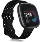 Strap-it® Strap-it Fitbit Versa 4 siliconen bandje met gaatjes (zwart)