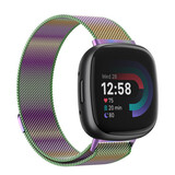 Strap-it® Fitbit Versa 4 Milanese band (regenboog)