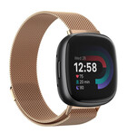Strap-it® Strap-it Fitbit Versa 4 Milanese band (rosé goud)