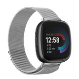 Strap-it® Fitbit Versa 4 Milanese band (zilver)