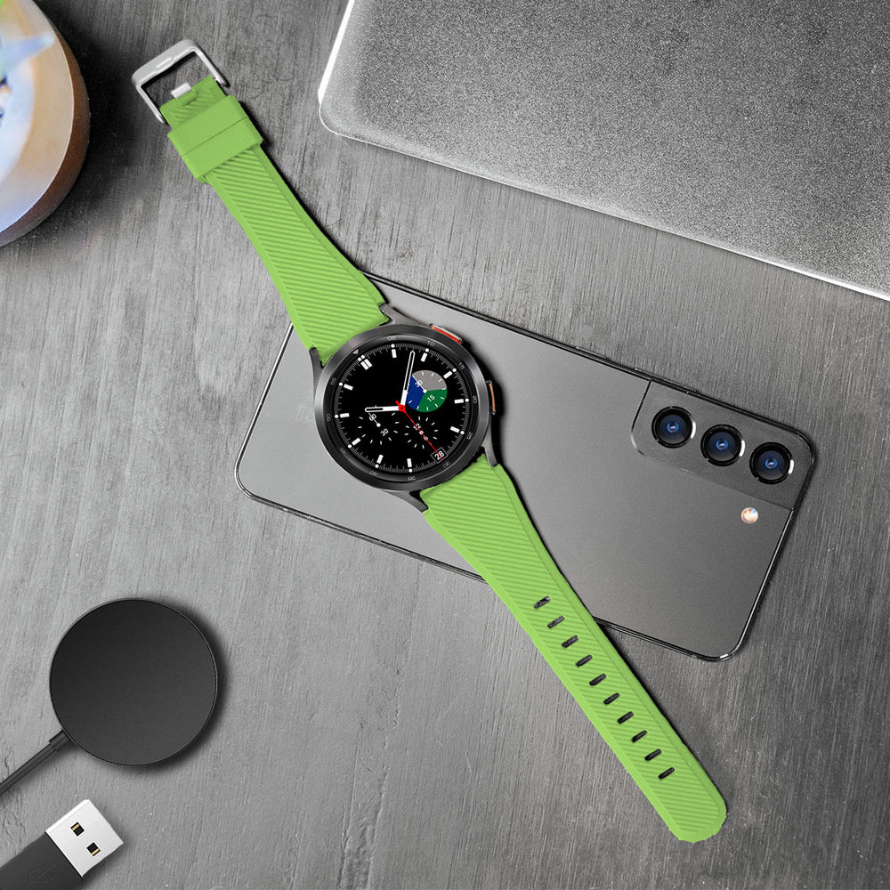 Strap-it® Strap-it Samsung Galaxy Watch 4 Classic 46mm siliconen bandje (lichtgroen) Strap-it® Strap-it Samsung Galaxy Watch 4 Classic 46mm siliconen bandje (lichtgroen)