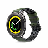 Strap-it® Samsung Gear Sport siliconen / leren bandje (groen)