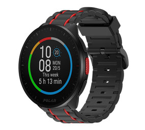 Strap-it® Polar Pacer sport gesp band (zwart/rood)