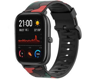 Strap-it® Xiaomi Amazfit GTS camouflage band (rood) Strap-it® Xiaomi Amazfit GTS camouflage band (rood)