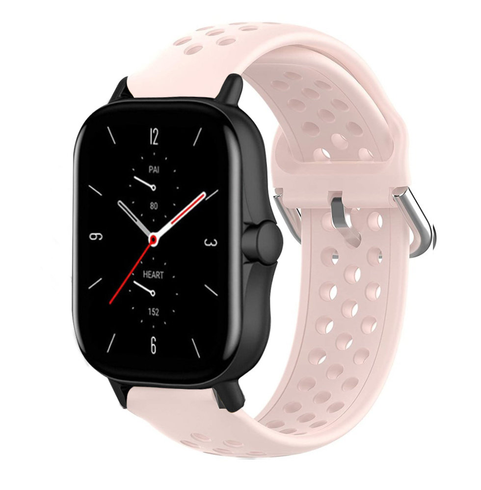 Strap-it® Strap-it Amazfit GTS 2 siliconen bandje met gaatjes (roze)