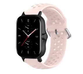 Strap-it® Amazfit GTS 2 siliconen bandje met gaatjes (roze)
