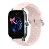 Strap-it® Amazfit GTS 3 siliconen bandje met gaatjes (roze)