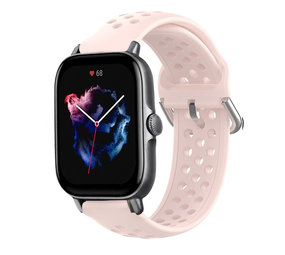 Strap-it® Amazfit GTS 3 siliconen bandje met gaatjes (roze)