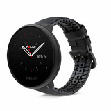 Strap-it® Polar Ignite 2 siliconen / leren bandje  (zwart)