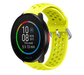 Strap-it® Polar Pacer siliconen bandje met gaatjes (geel)