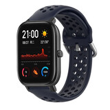 Strap-it® Xiaomi Amazfit GTS siliconen bandje met gaatjes (donkerblauw)